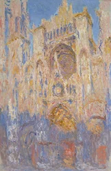 Cathédrale de Rouen, Effets de la lumière du soleil, Coucher de soleil
